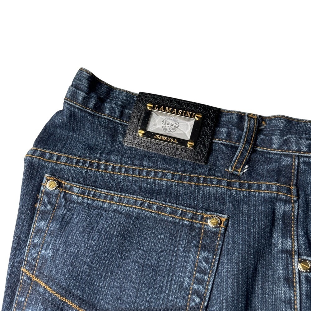 Lamasini Classic Blue Boot Cut Denim Jeans 36 x 32 - Picture 2 of 5